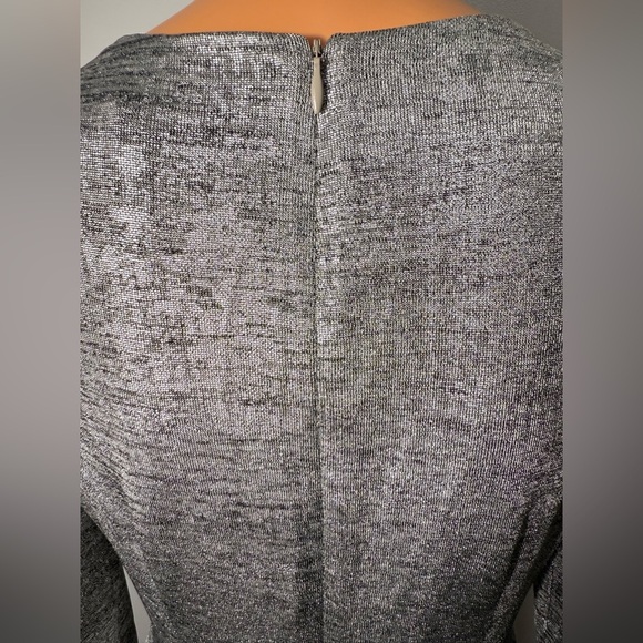 Vince Camuto Metallic Gray Long Sleeve Dress - Picture 5 of 8